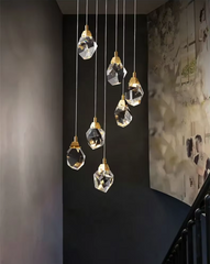 Acrux Faceted Crystal Cascade Chandelier