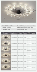 Brachium Starburst Rod Ceiling Light