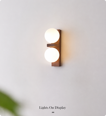 Alphard Walnut Twin Globe Wall Lamp