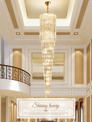 Mensae Spiral Crystal Column Chandelier