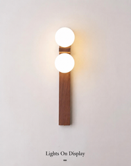 Alphard Walnut Twin Globe Wall Lamp