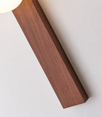 Alphard Walnut Twin Globe Wall Lamp