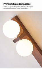 Alphard Walnut Twin Globe Wall Lamp