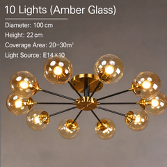 Mahasim Glass Globe Ceiling Light