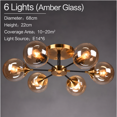 Mahasim Glass Globe Ceiling Light