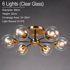 Mahasim Glass Globe Ceiling Light