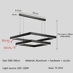Schedar Layered Square Chandelier