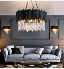 Mensae Black Tube Crystal Chandelier