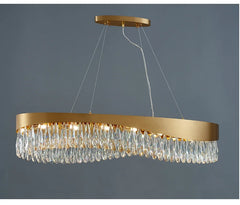 Nahn Oval Crystal Drop Band Chandelier