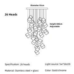 Acamar Glass Cube Chandelier
