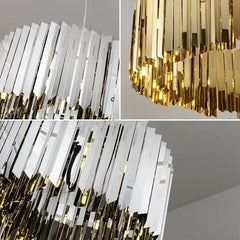 Mensae Ribbed Metal Chandelier
