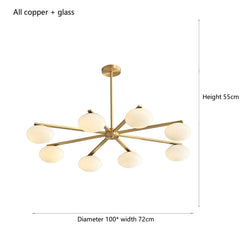 Tarf Oval Glass Disc Chandelier