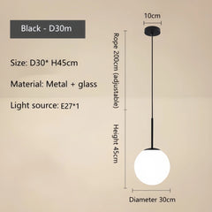 Adhara Frosted Globe Pendant Lamp