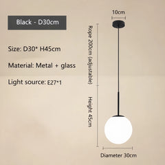Adhara Frosted Globe Pendant Lamp