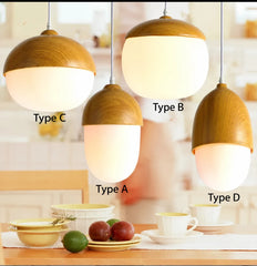 Achird Wood Cap Globe Pendant Lamp