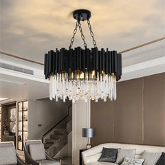 Mensae Black Tube Crystal Chandelier