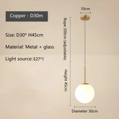 Adhara Frosted Globe Pendant Lamp