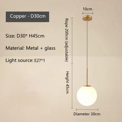 Adhara Frosted Globe Pendant Lamp