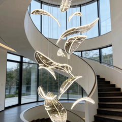 Merope Crystal Leaf Chandelier
