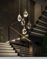 Acrux Faceted Crystal Cascade Chandelier