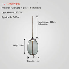 Propus Rope Glass Pendant Lamp