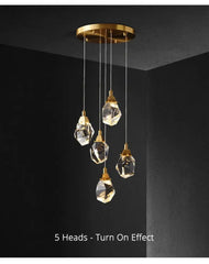 Acrux Faceted Crystal Cascade Chandelier