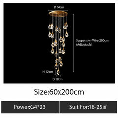 Acrux Faceted Crystal Cascade Chandelier