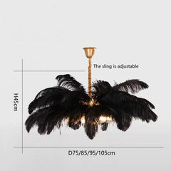 Aludra Layered Feather Chandelier
