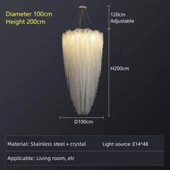 Alruba Beaded Crystal Bowl Chandelier
