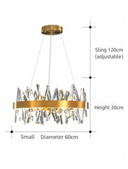 Nusakan Crossed Crystal Rod Chandelier