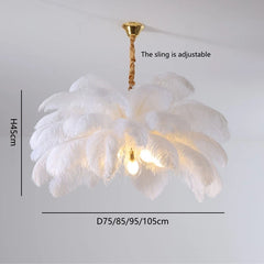 Aludra Layered Feather Chandelier