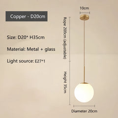 Adhara Frosted Globe Pendant Lamp