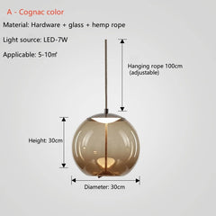 Propus Rope Glass Pendant Lamp