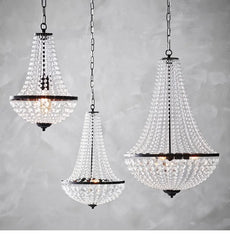 Okab Beaded Crystal Bell Chandelier