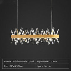 Nusakan Crossed Crystal Rod Chandelier