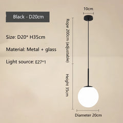 Adhara Frosted Globe Pendant Lamp