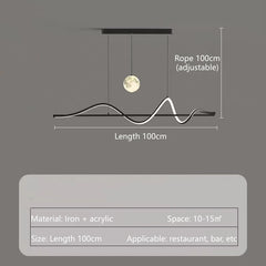 Albaldah Wave Bar Globe Pendant Lamp