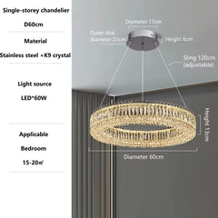 Alnair Prismatic Crystal Ring Chandelier