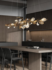 Merope Copper Glass Leaf Chandelier