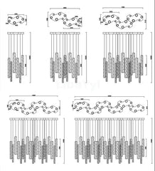 Castula Tube Cascade Chandelier