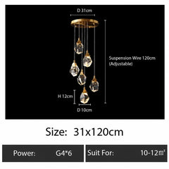 Acrux Faceted Crystal Cascade Chandelier