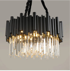 Mensae Black Tube Crystal Chandelier