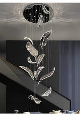 Merope Crystal Leaf Chandelier