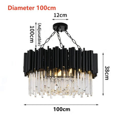 Mensae Black Tube Crystal Chandelier
