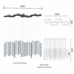 Castula Tube Cascade Chandelier