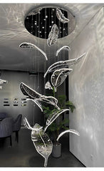 Merope Crystal Leaf Chandelier