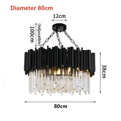 Mensae Black Tube Crystal Chandelier