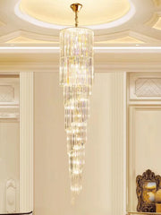 Mensae Spiral Crystal Column Chandelier