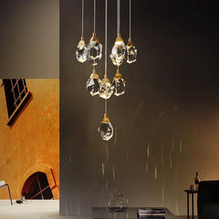 Acrux Faceted Crystal Cascade Chandelier
