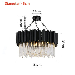 Mensae Black Tube Crystal Chandelier